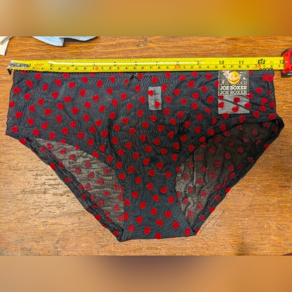 Joe Boxer Other - 6M Joe Boxer Panties Intimates black net red hearts hipster underwear NEW